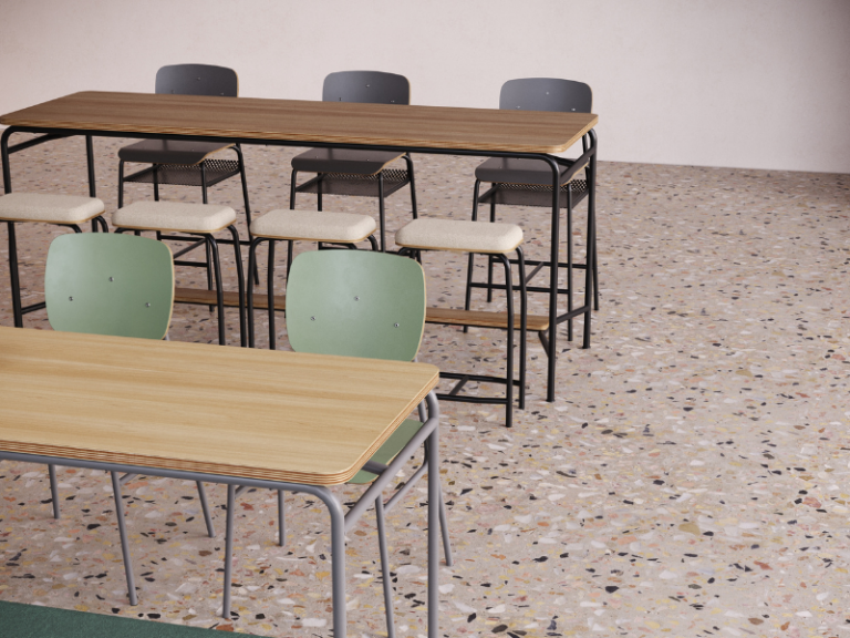 Mesa escolar coletiva: como móveis incentivam a comunicação e desenvolvimento das crianças