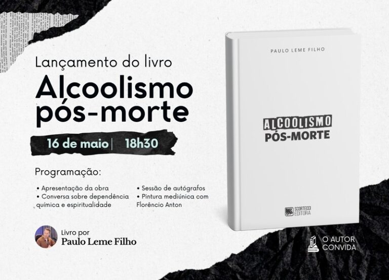 "Alcoolismo Pós-Morte" de Paulo Leme Filho, abordando a dependência química sob uma perspectiva espiritual.